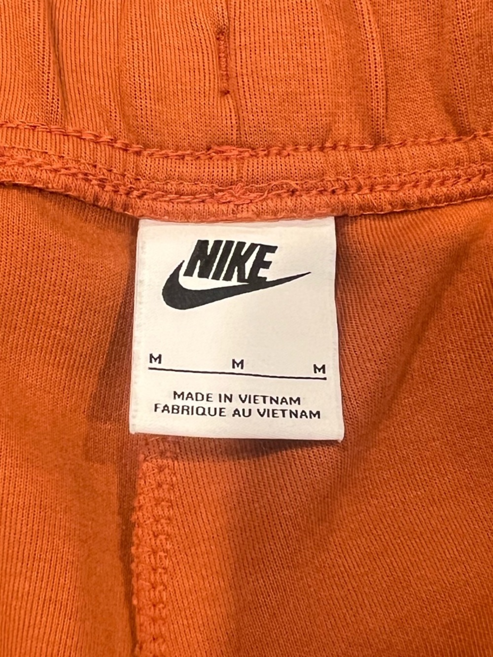 Nike Tech Fleece Orange Burnt Sunrise Drawstring Shorts Mens Sz Medium - Picture 11 of 15